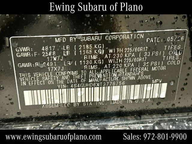 New 2026 CRYSTAL BLACK SILICA Subaru Premium image 66