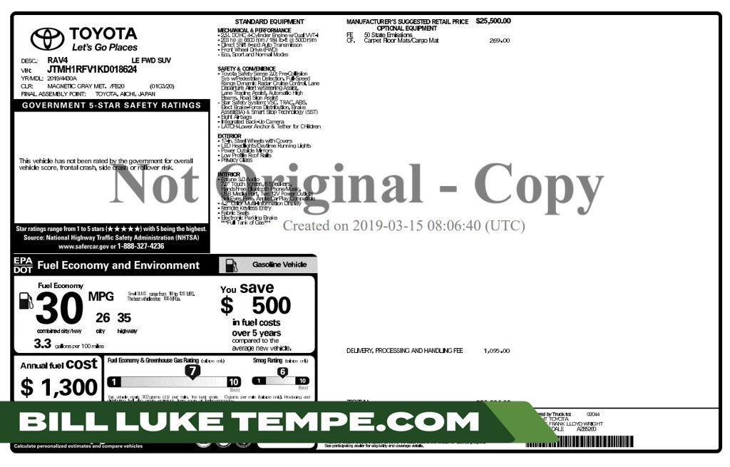 Used 2019 Magnetic Gray Metallic Toyota LE image 1