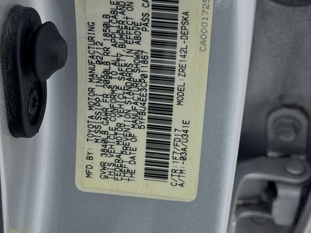 Used 2012 Classic Silver Metallic Toyota S image 36