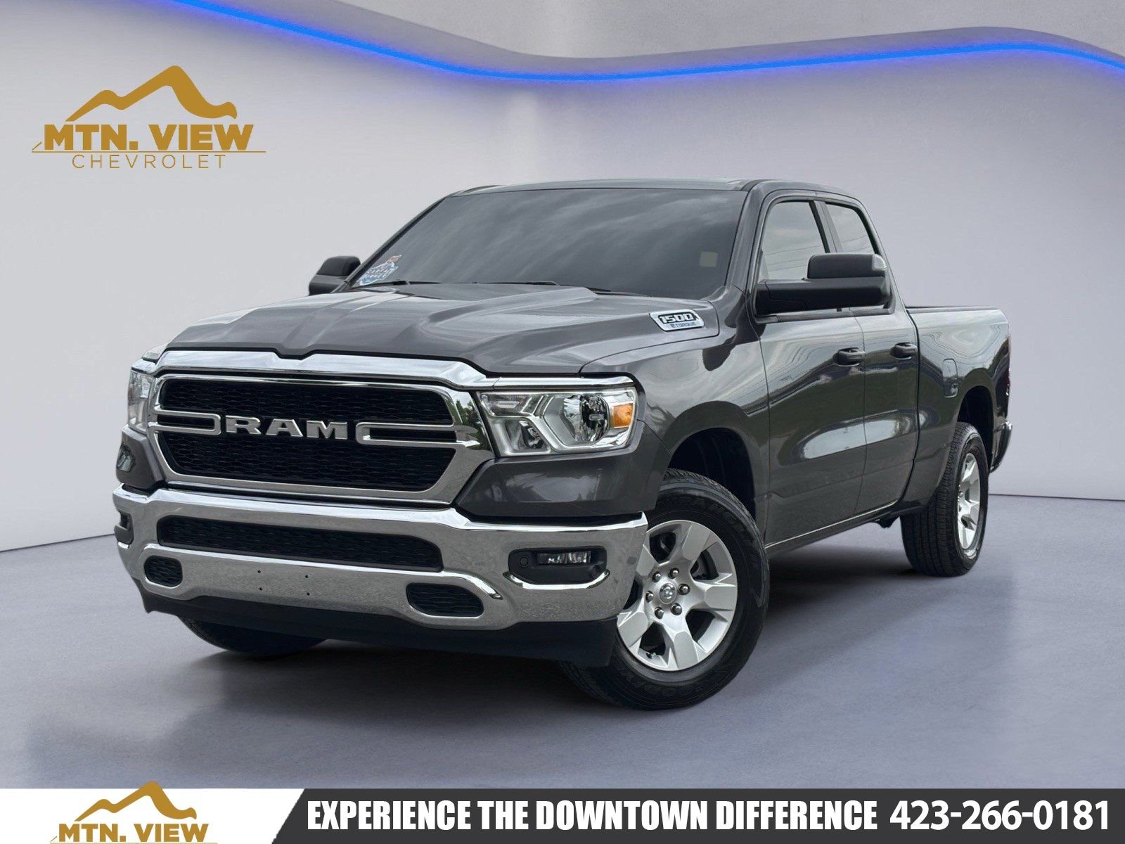 Gray 2024 RAM 1500 Tradesman Quad Cab 4WD Pickup Truck Four-Wheel Drive
