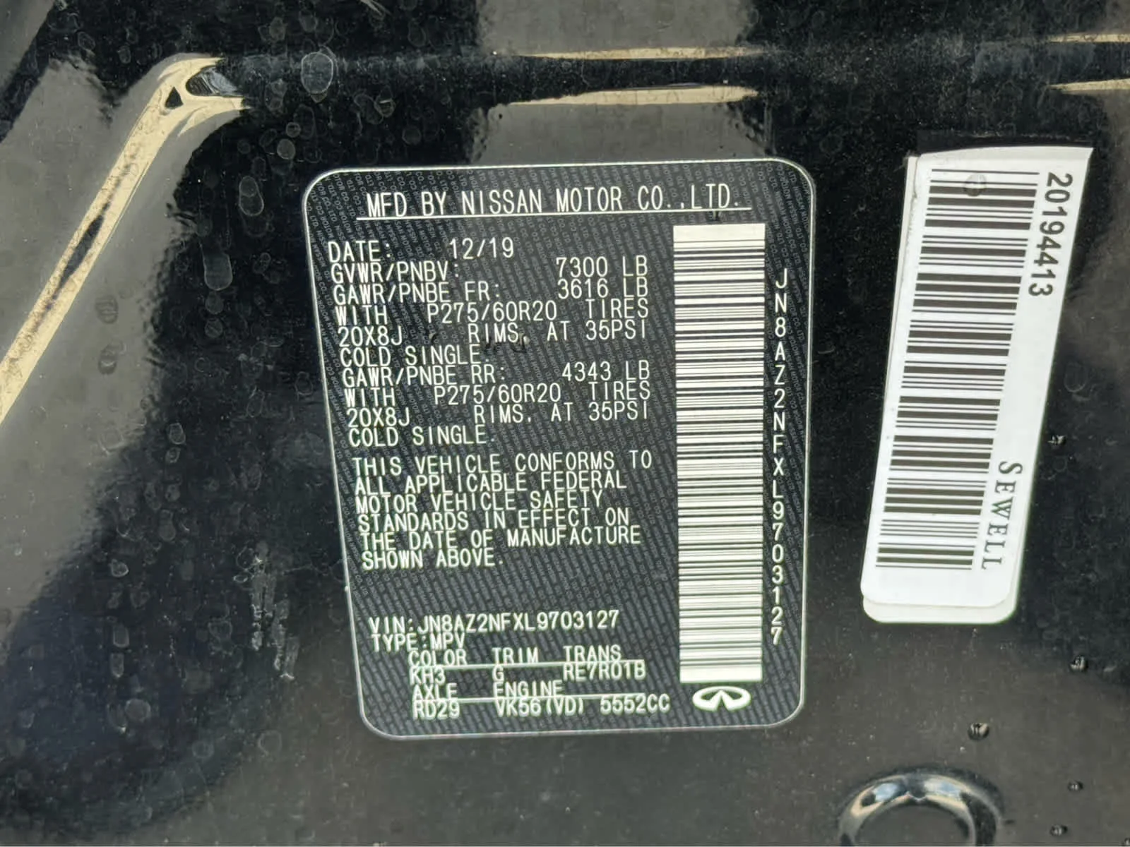 Used 2020 Black Obsidian INFINITI LUXE image 29