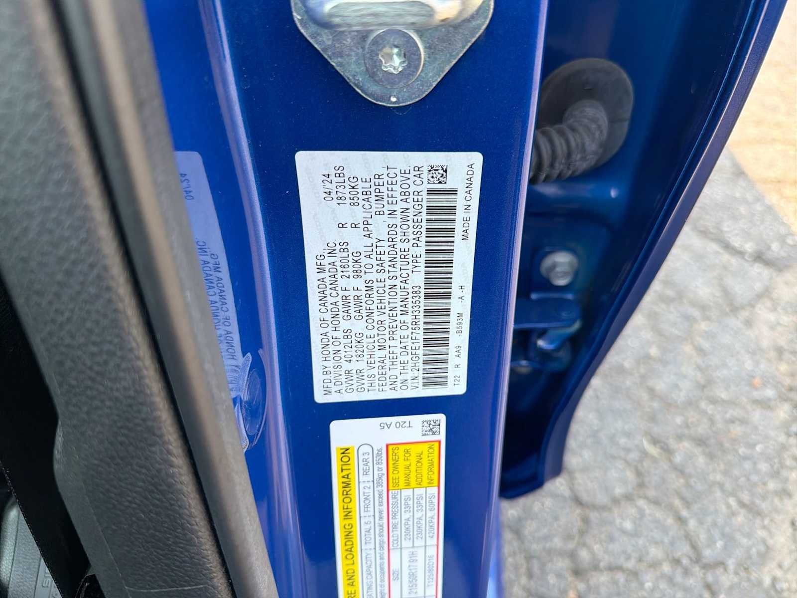 Used 2024 Aegean Blue Metallic Honda EX image 34