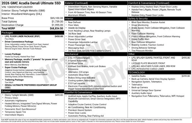New 2026 Ebony Twilight Metallic GMC Denali Ultimate image 5