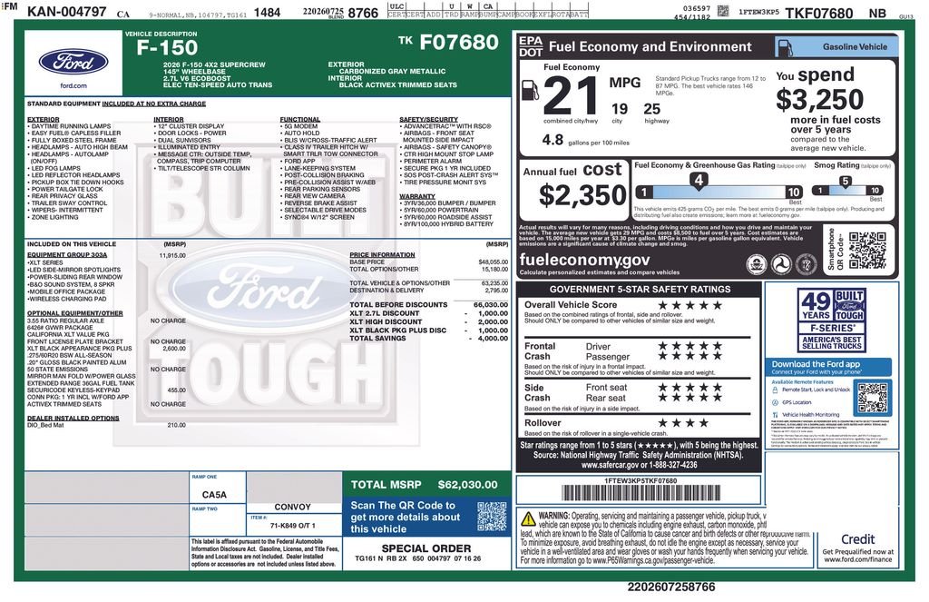 New 2026 Gray Ford XLT image 2
