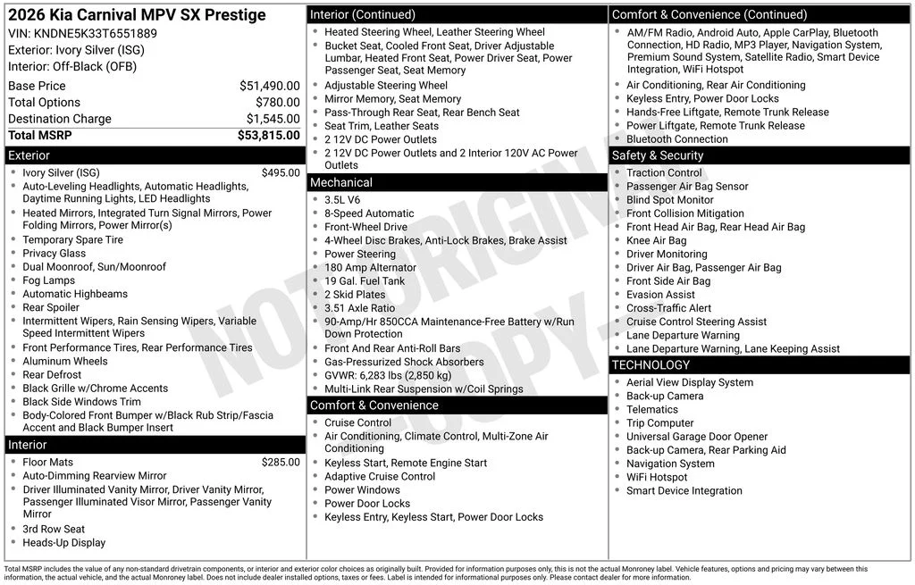 2026 Kia Carnival SX Prestige - Photo 29