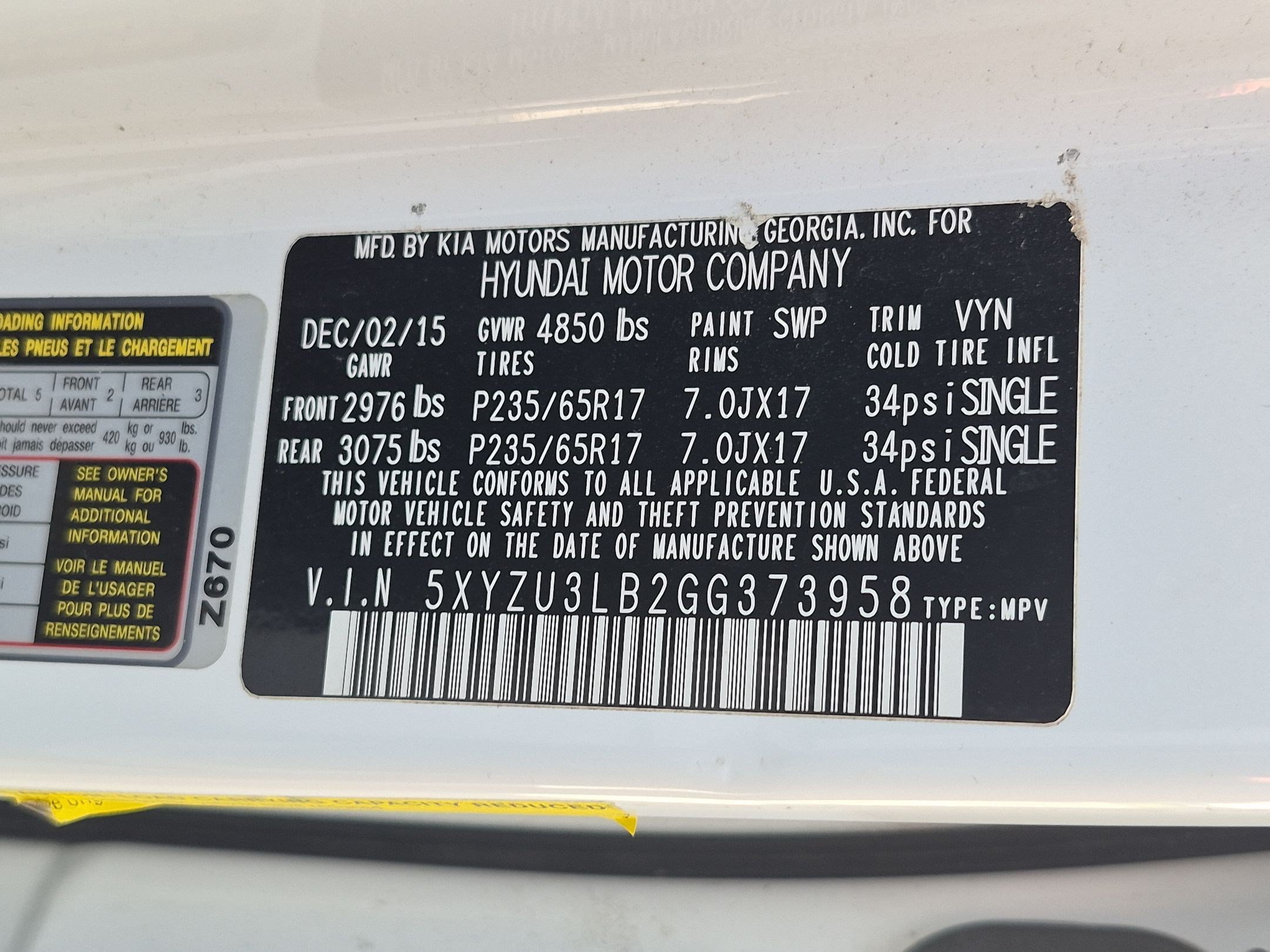 Used 2016 Frost White Pearl Hyundai 2.4 Base image 32