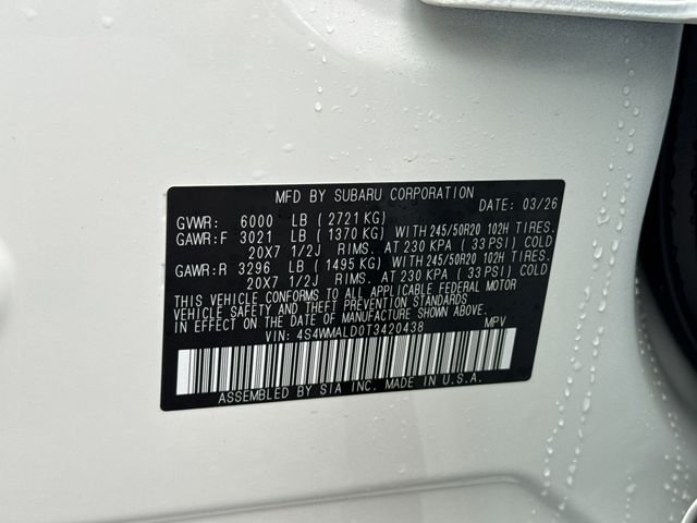 New 2026 CRYSTAL WHITE PEARL Subaru Onyx Edition Touring 7-Passenger image 39