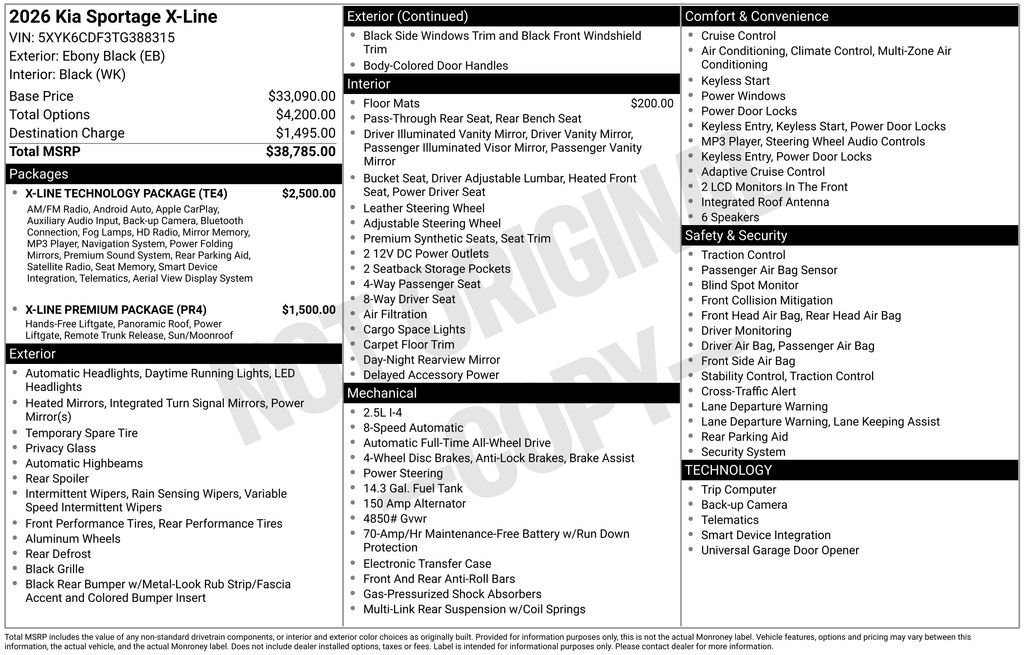 New 2026 Ebony Black Kia X-Line image 4