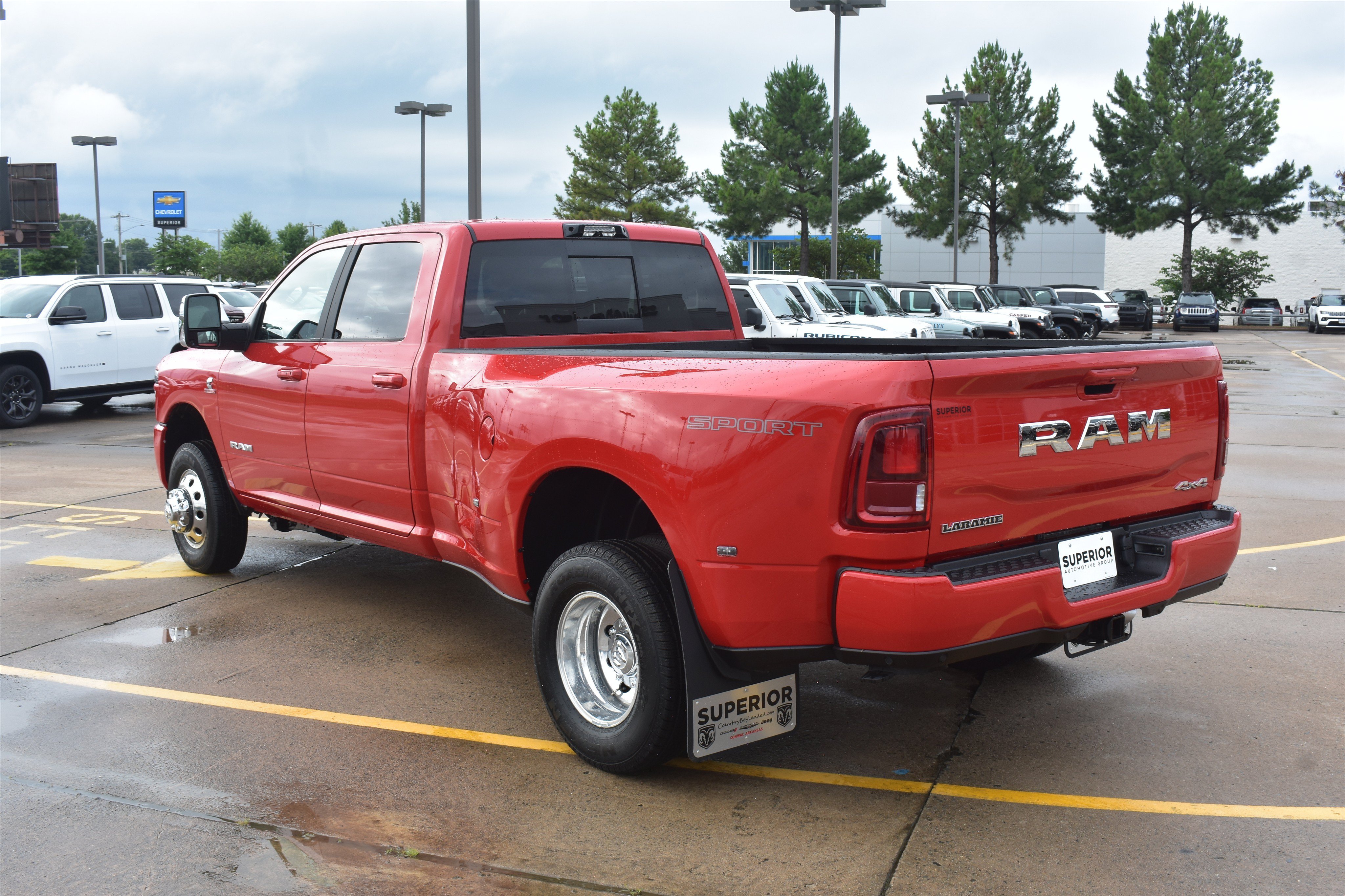New 2026 Flame Red Clear-Coat Exterior Paint RAM Laramie image 9