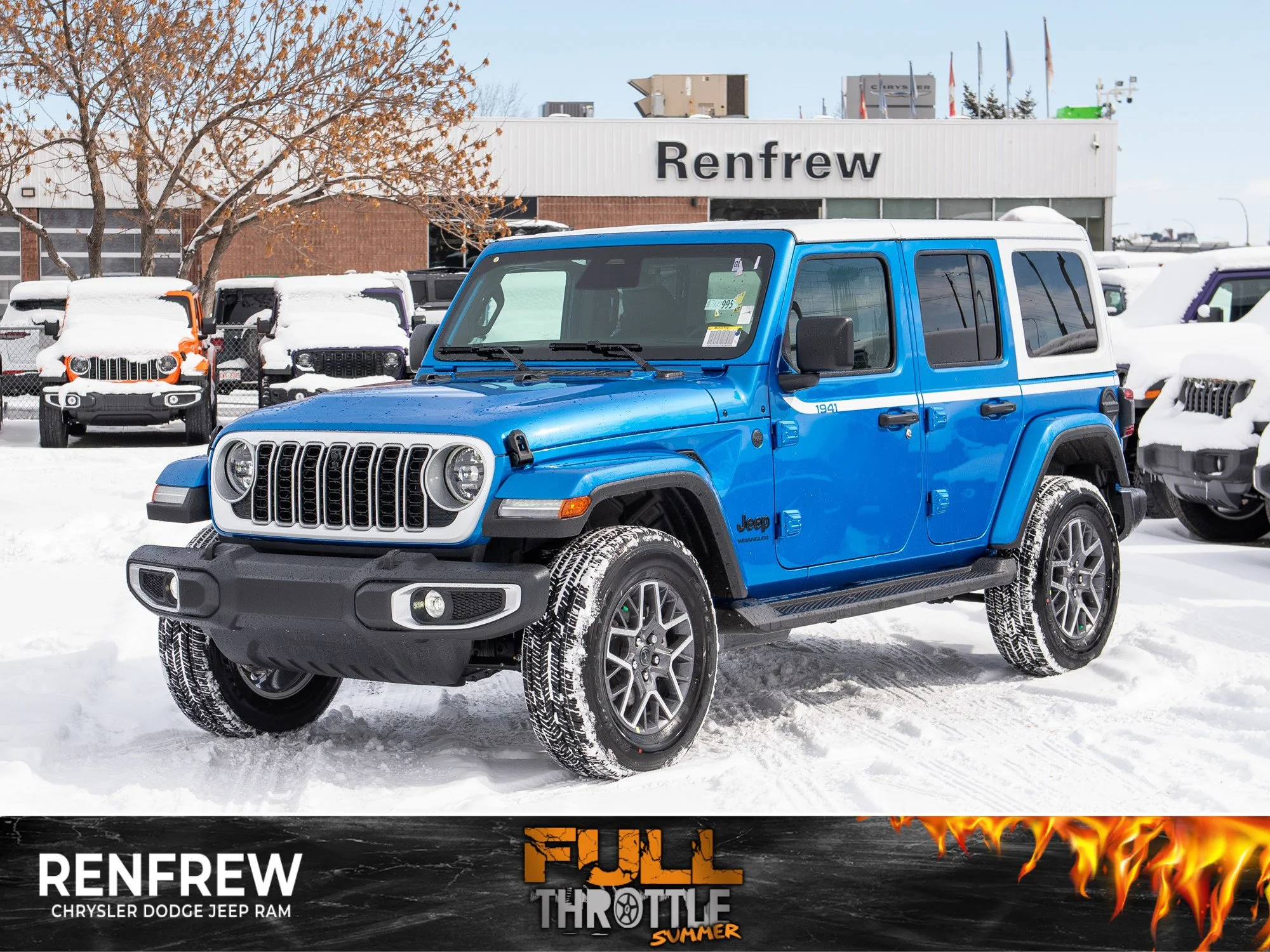 New 2026 Blue Jeep Sahara WhiteCap* 4 Door 4x4, McKinley Leather, Blind-Spot image 1
