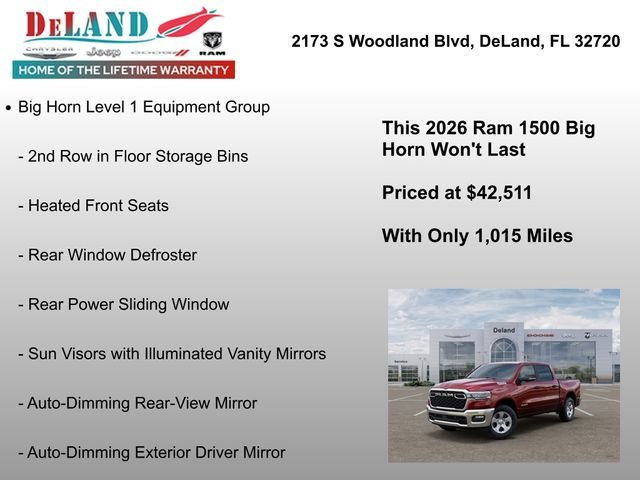 New 2026 Delmonico Red Pearl-Coat Exterior Paint RAM Big Horn/Lone Star image 6