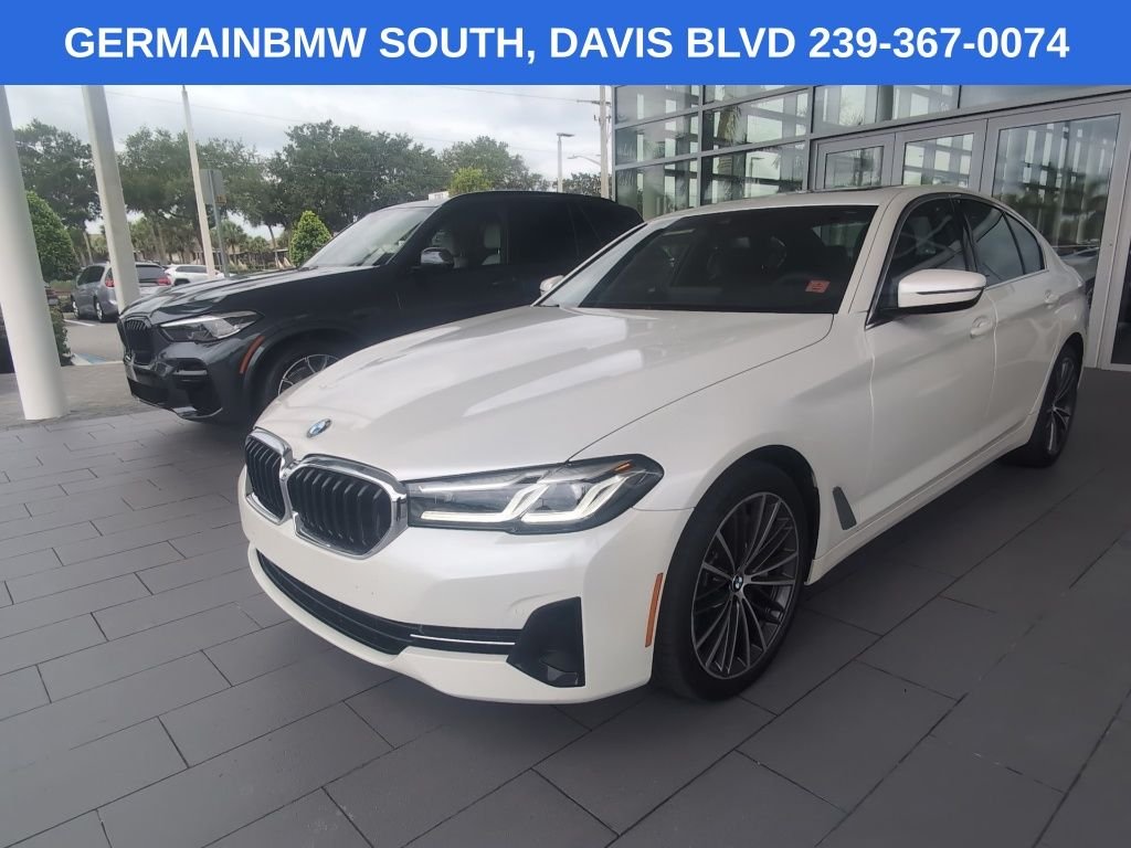 Certified Used 2023 Mineral White Metallic BMW 540i xDrive image 1