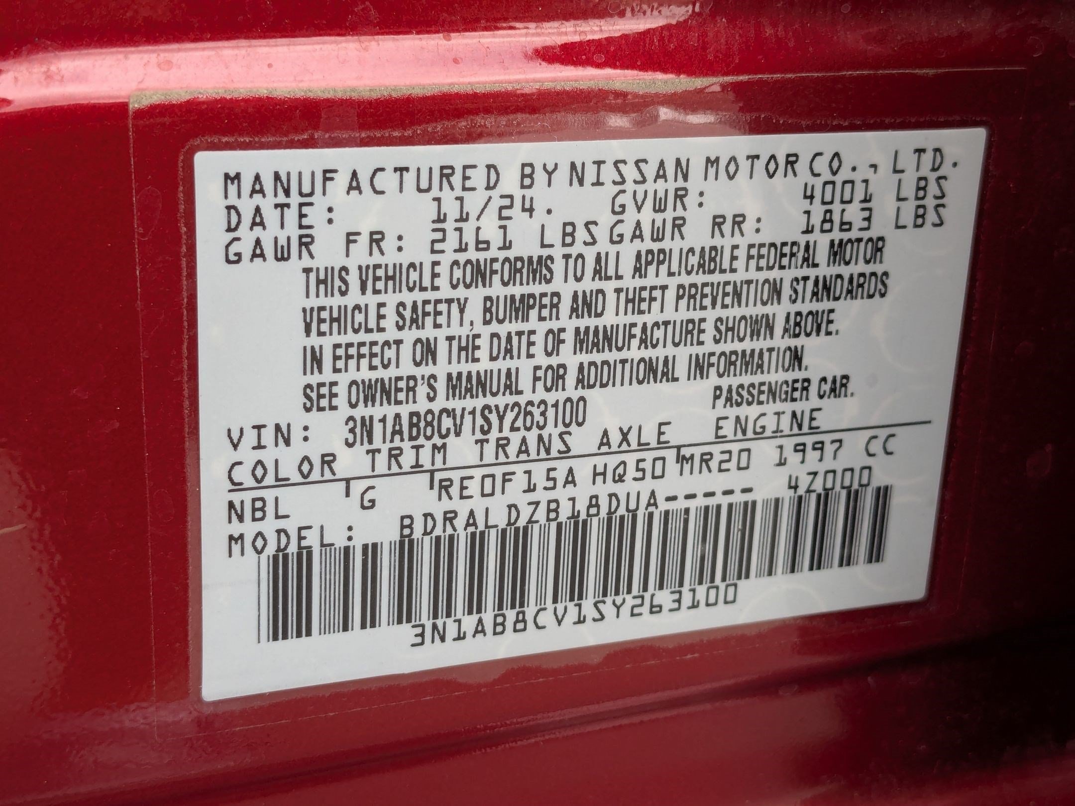 Used 2025 Scarlet Ember Tintcoat Nissan SV image 28