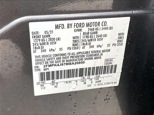Used 2021 Gray Metallic Ford SEL image 33