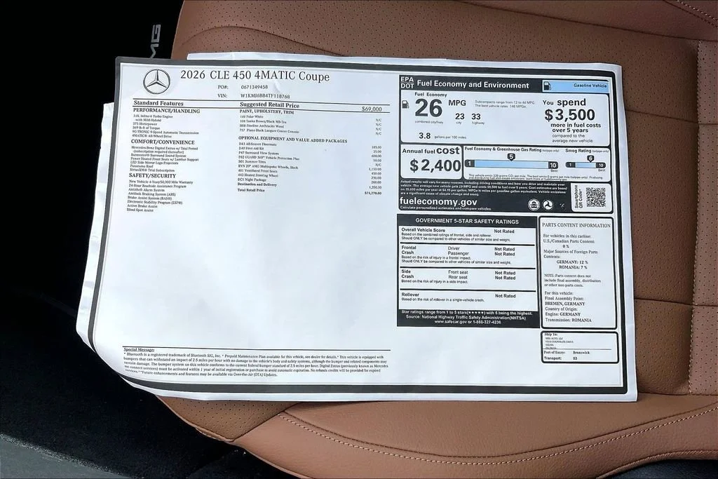 New 2026 Polar White Mercedes-Benz CLE 450 image 32