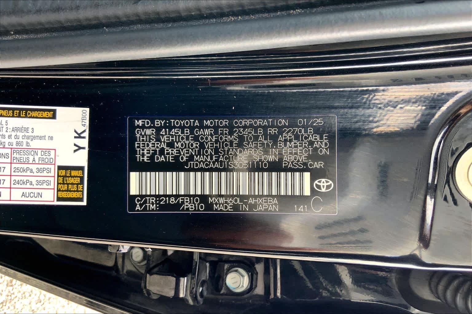 Used 2025 Midnight Black Metallic Toyota LE image 36