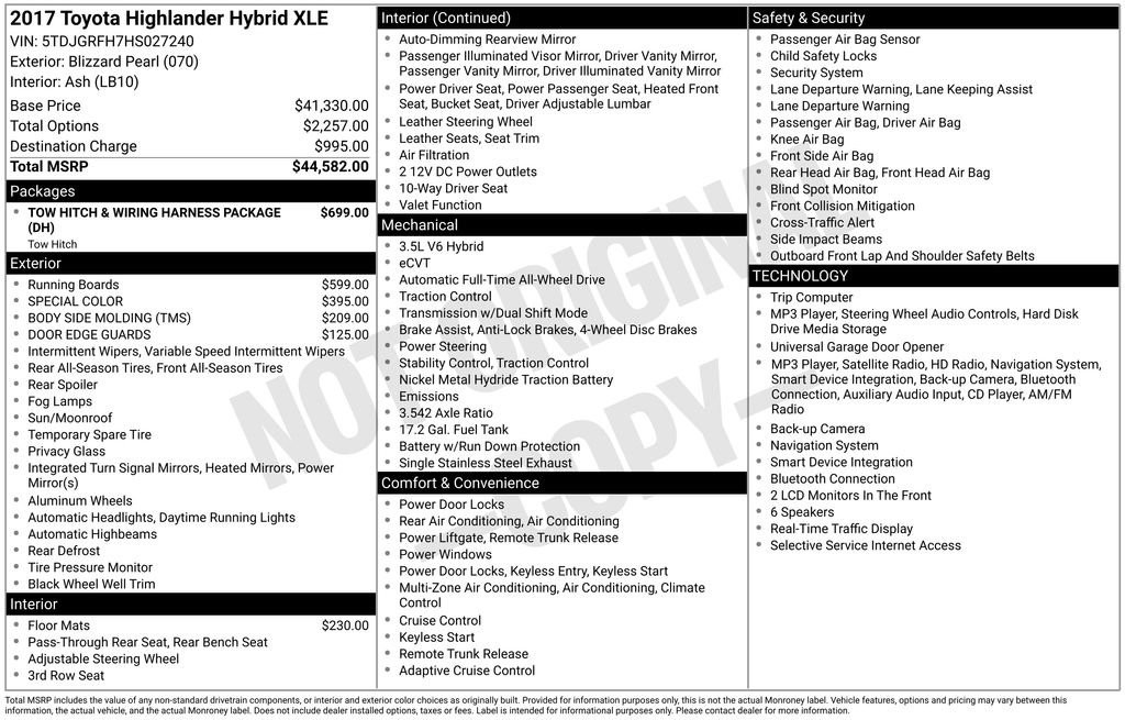 Used 2017 White Toyota XLE image 9