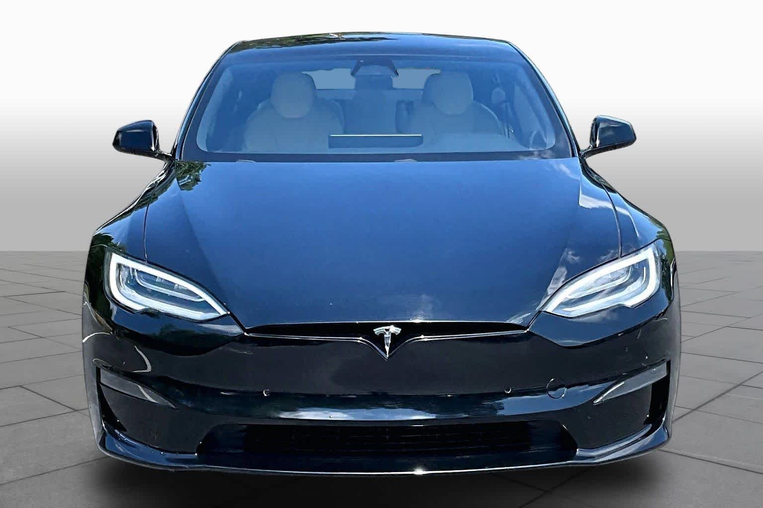 Used 2021 Solid Black Tesla Plaid image 3