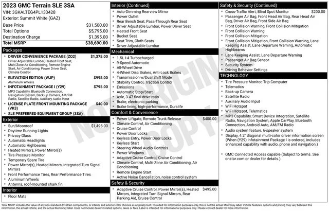 Used 2023 White GMC SLE image 6