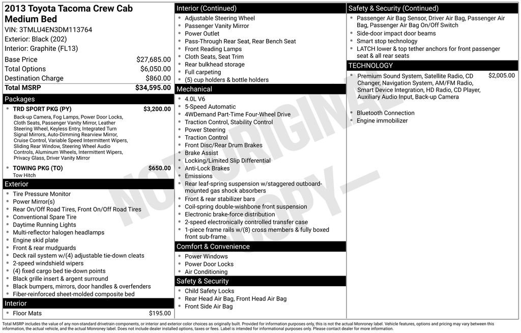 Used 2013 Black Toyota Base image 2