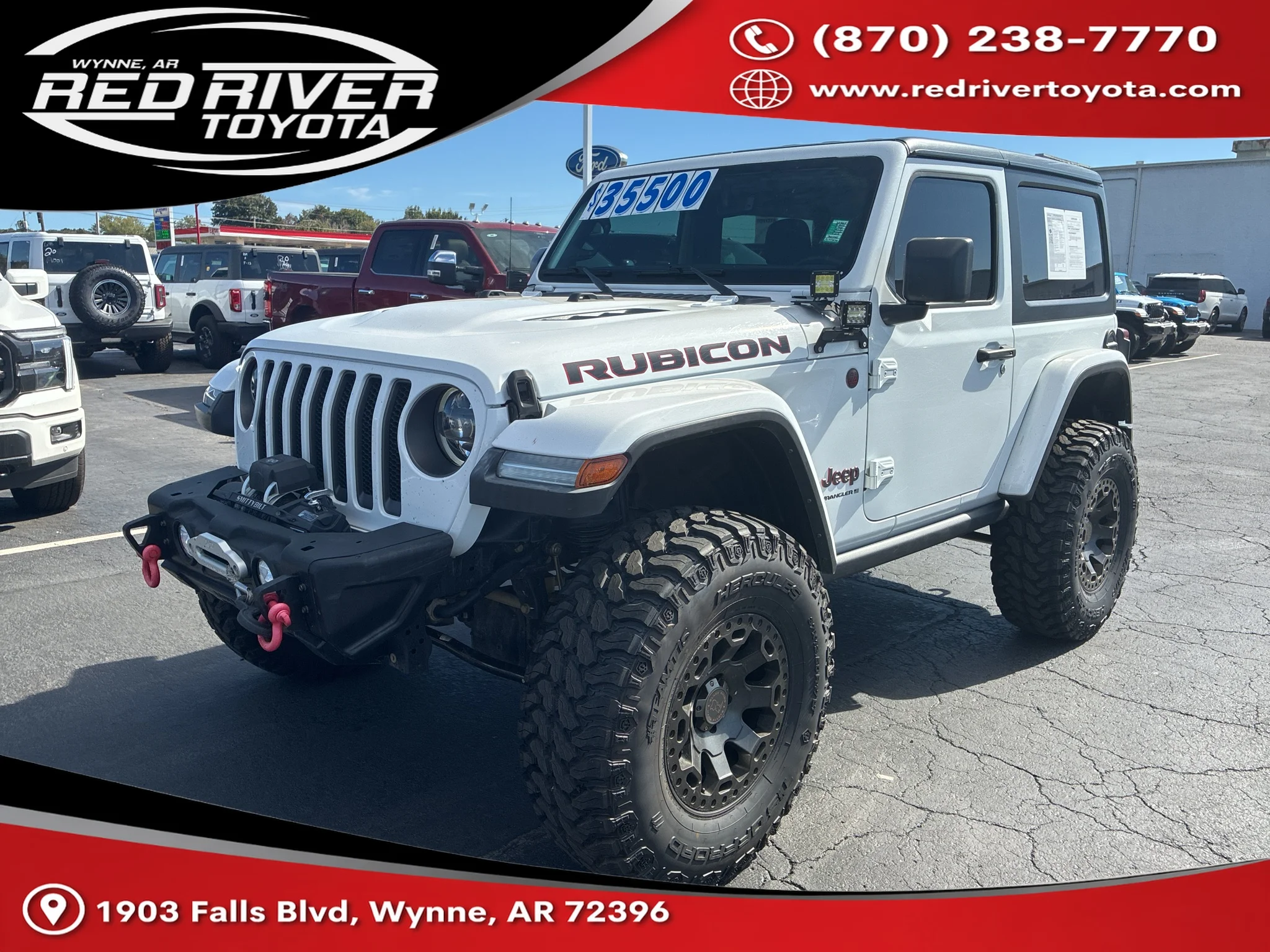 Used 2023 Bright White Clearcoat Jeep Rubicon image 1