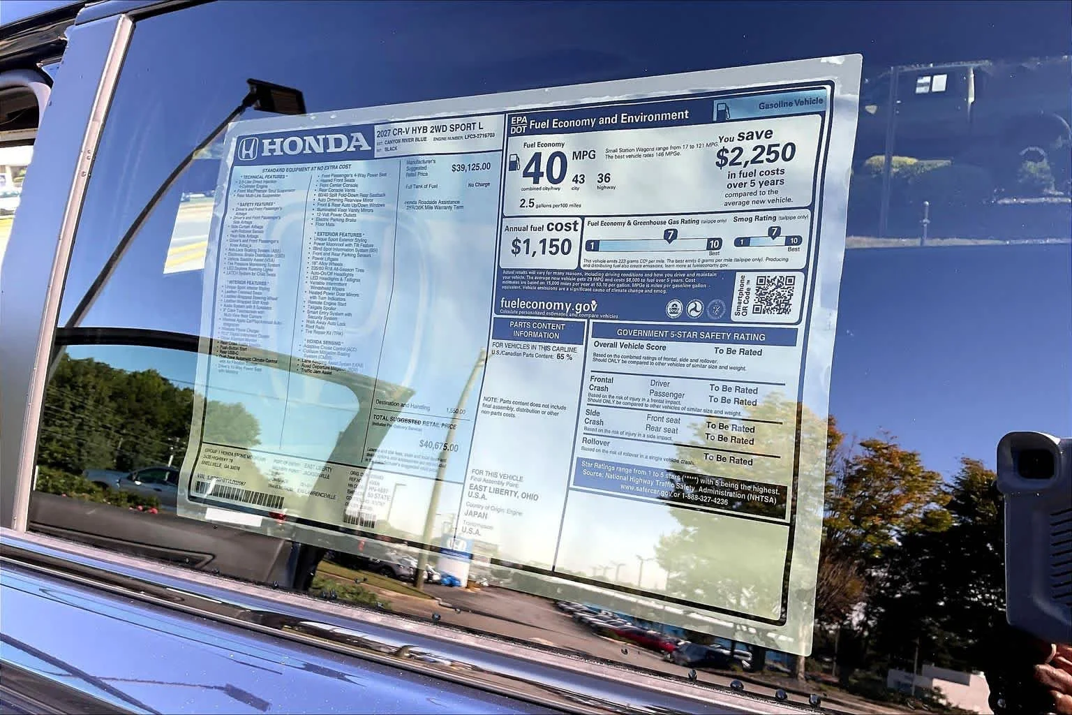 New 2027 Canyon River Blue Metallic Honda Sport-L image 20