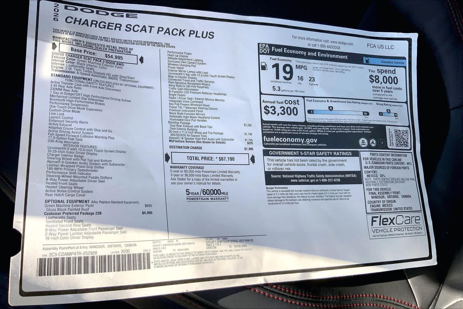 New 2026 Green Machine Exterior Paint Dodge Scat Pack Plus image 16