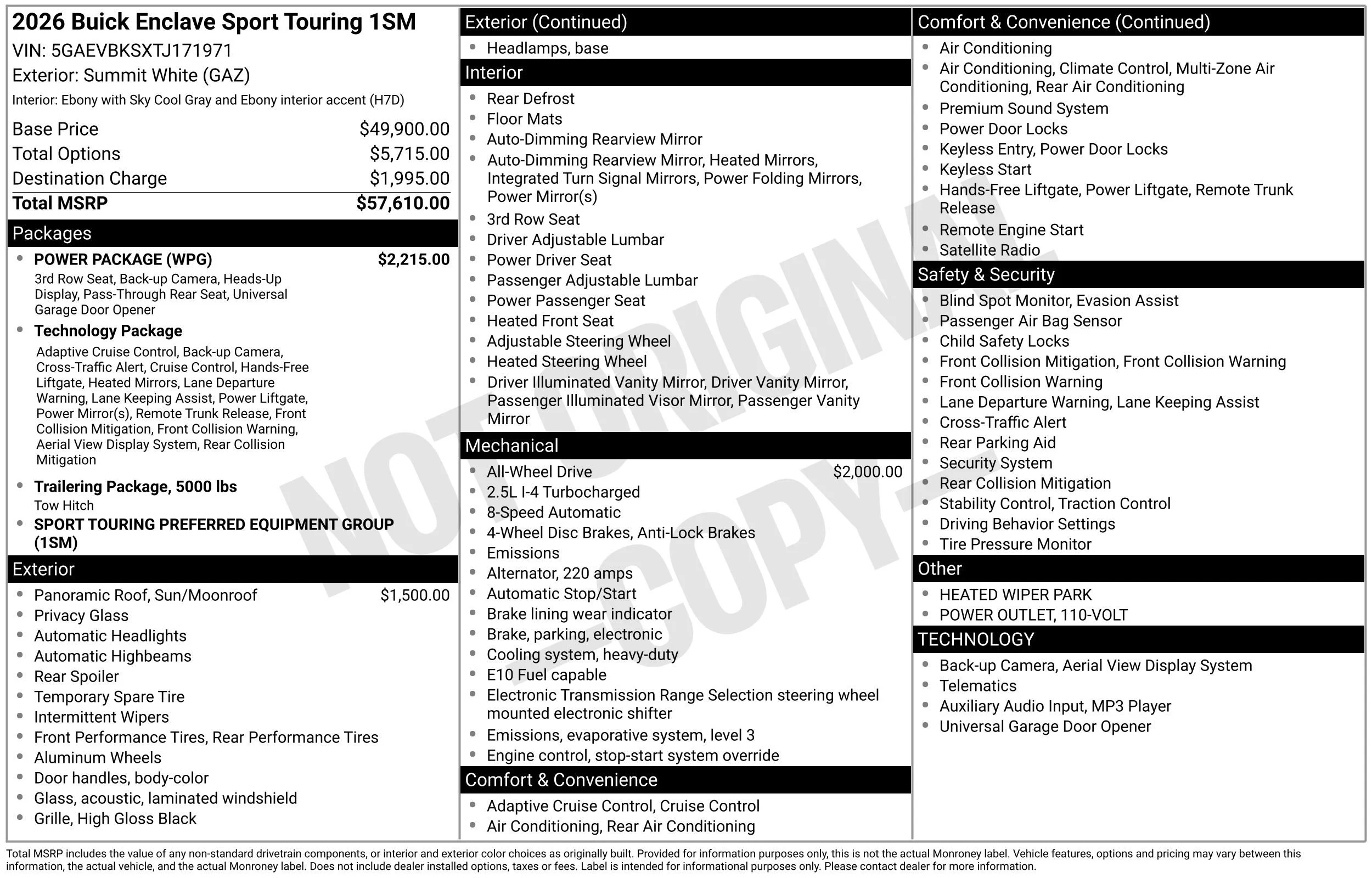 New 2026 Summit White Buick Sport Touring image 50