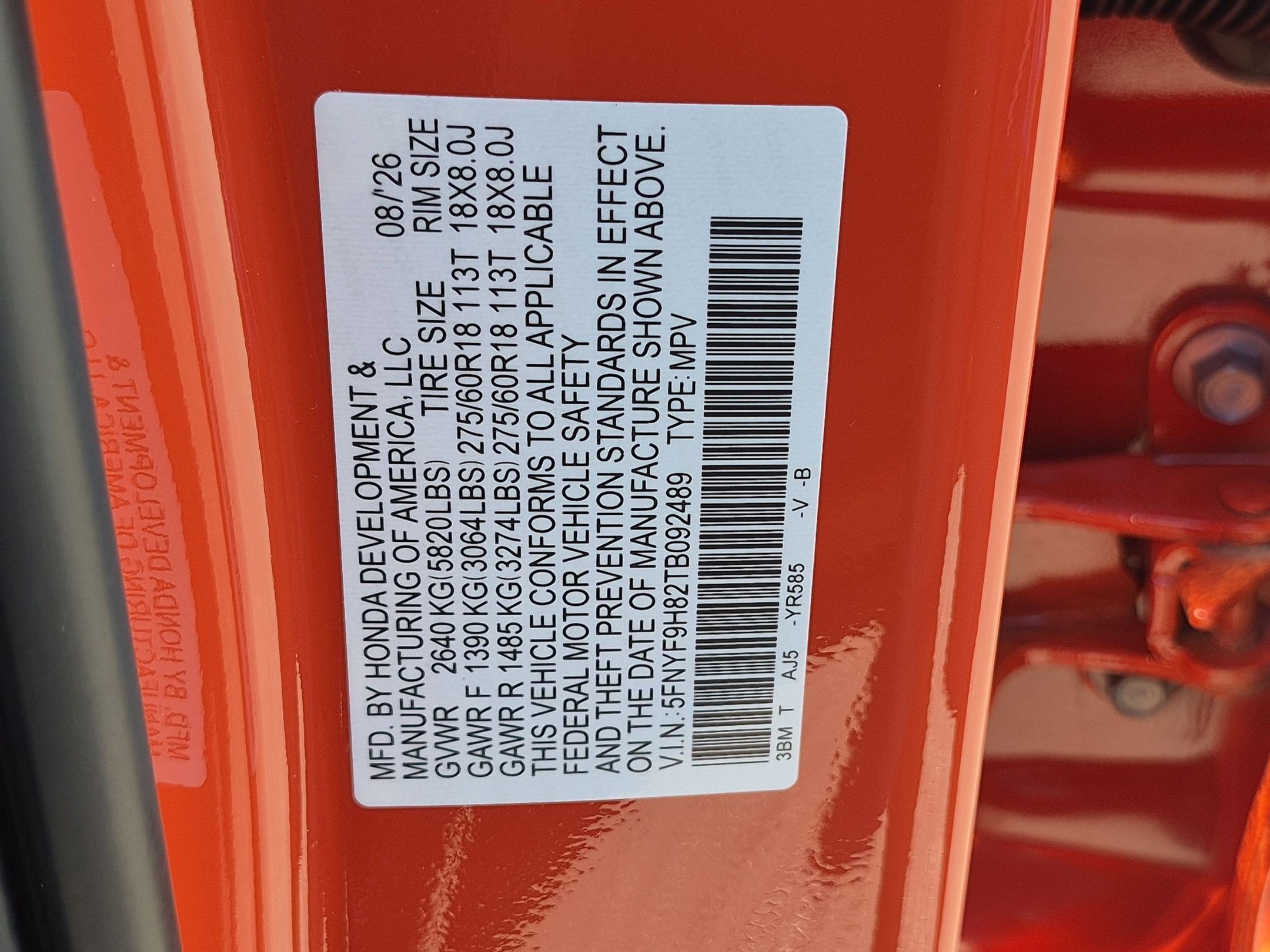 New 2026 Sunset Orange Honda TrailSport Elite Blackout image 17