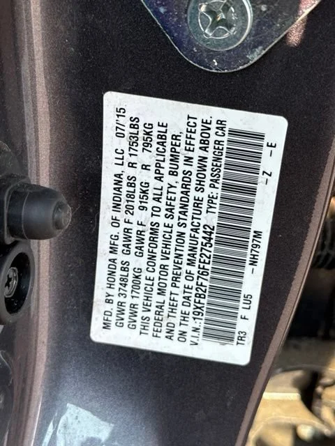Used 2015 Modern Steel Metallic Honda SE image 16