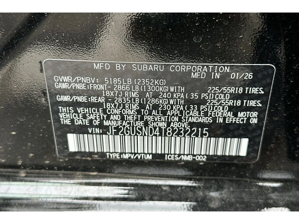 New 2026 CRYSTAL BLACK SILICA Subaru Limited Hybrid image 28