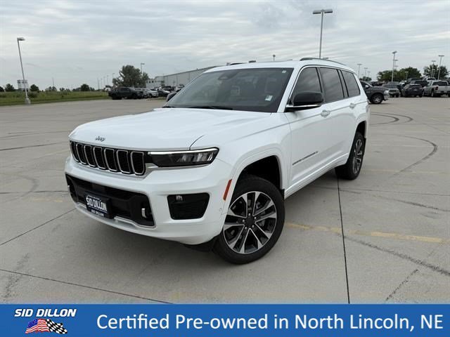 Used 2023 Bright White Clear Coat Jeep Overland image 1