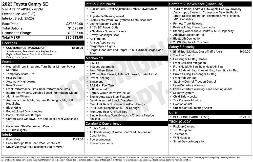 Used 2023 White Toyota SE image 6