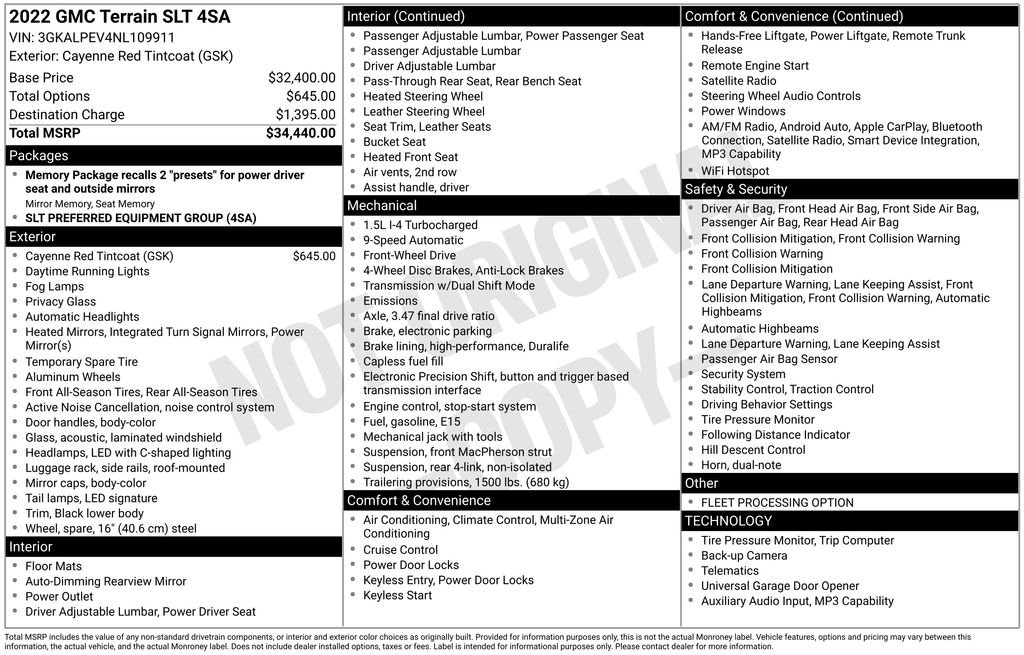 Used 2022 Red GMC SLT image 2