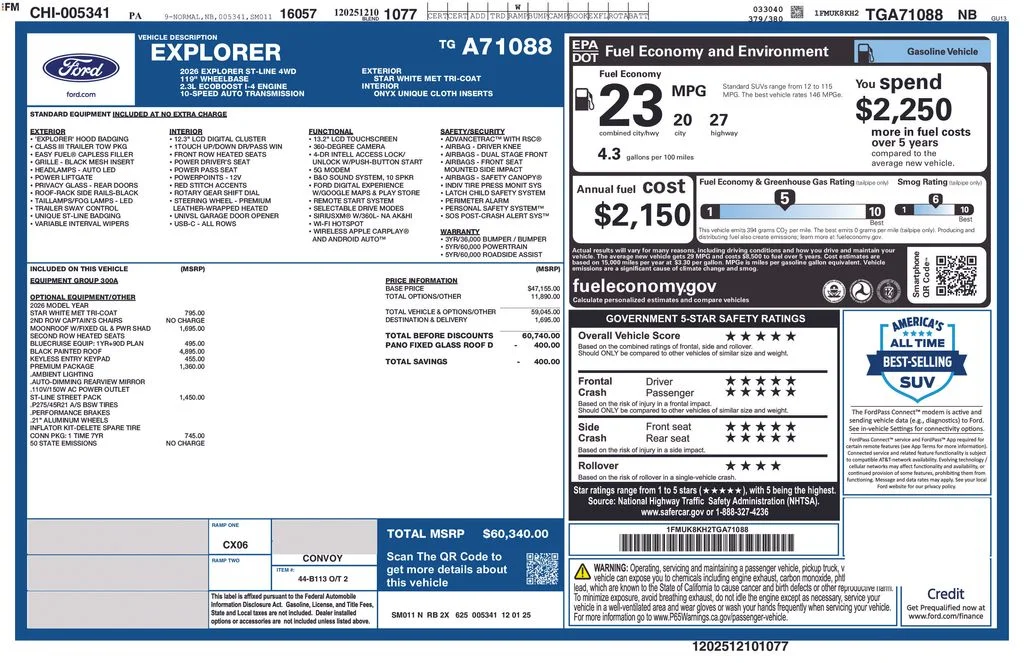New 2026 Star White Metallic Tri-Coat Ford ST-Line image 24