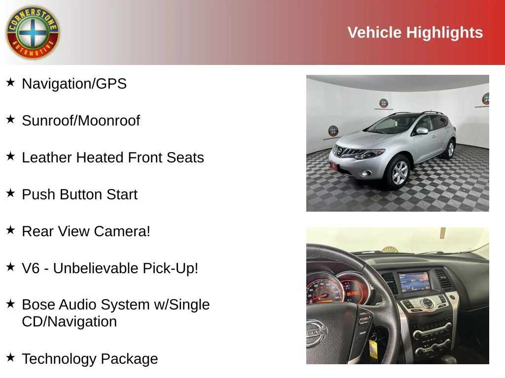 Used 2010 Nissan Murano SL with VIN JN8AZ1MW8AW127340 for sale in Elk River, Minnesota