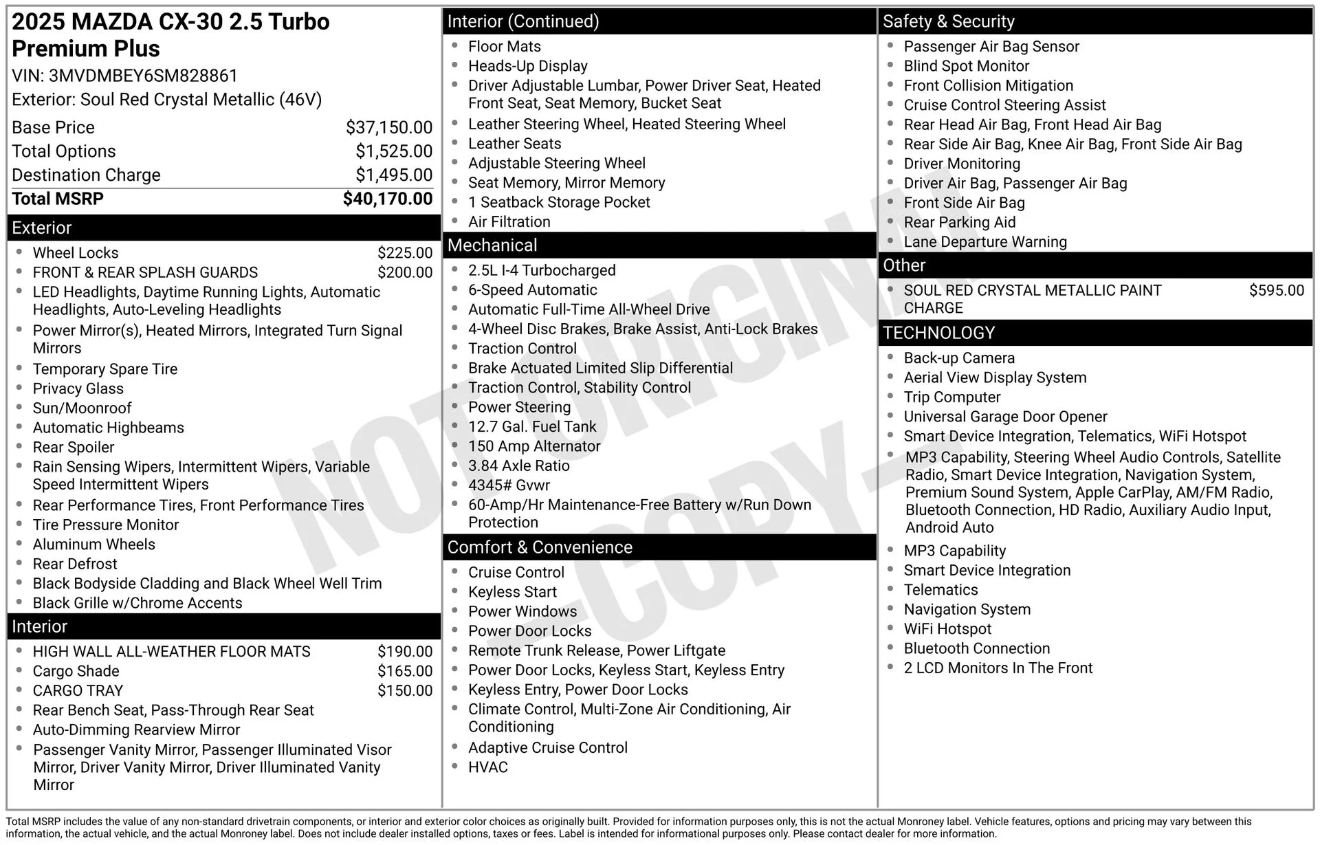Certified Used 2025 Red Mazda 2.5 Turbo Premium Plus Package w/Premium Plus Package image 29