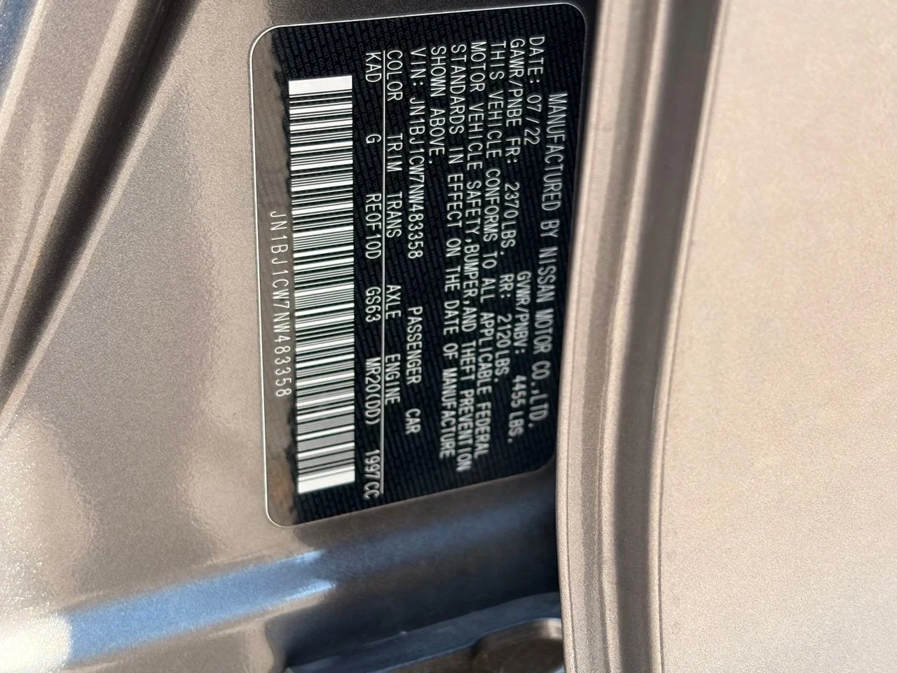 Used 2022 Gun Metallic Nissan SL image 30