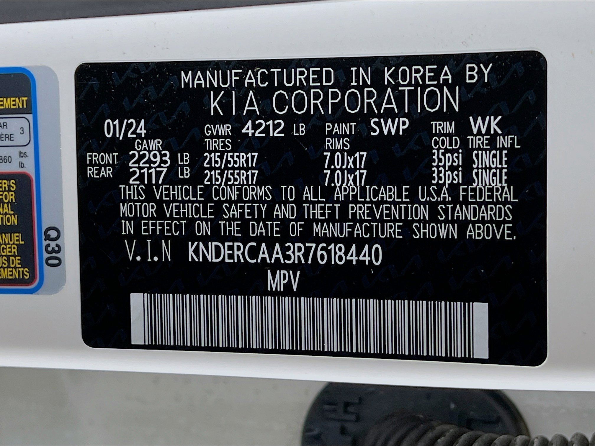 Used 2024 Snow White Pearl Kia EX image 30