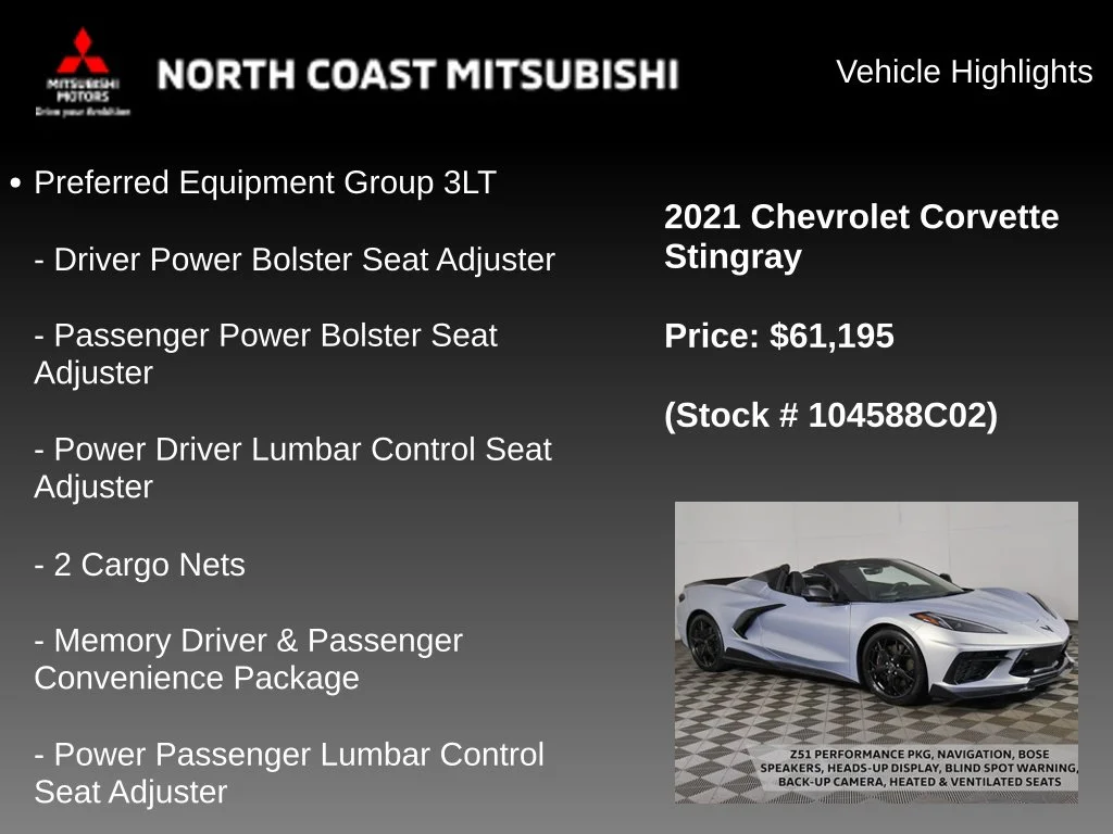 Used 2021 Silver Chevrolet Stingray image 2