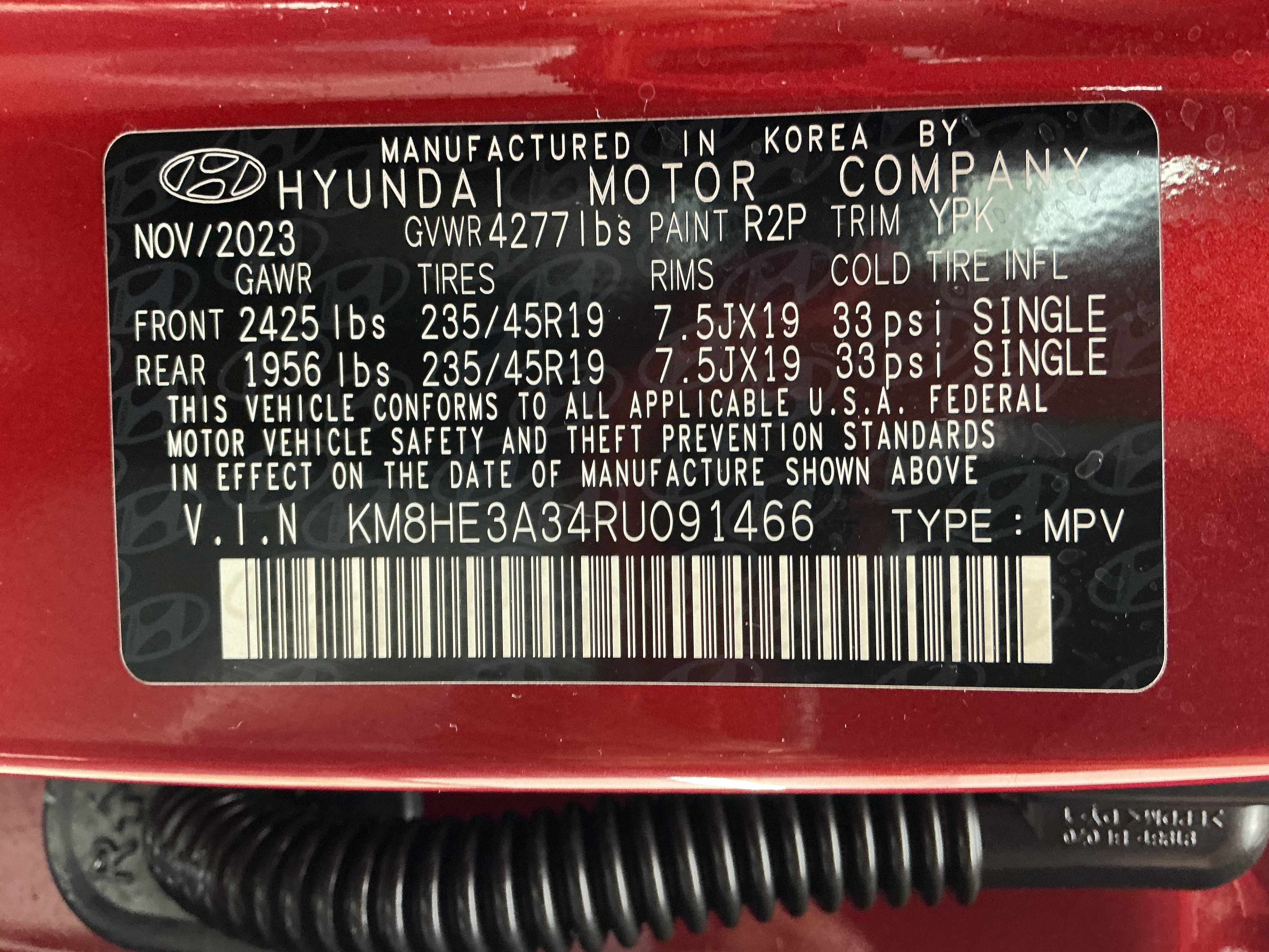 Certified Used 2024 Ultimate Red Metallic Hyundai Limited image 14