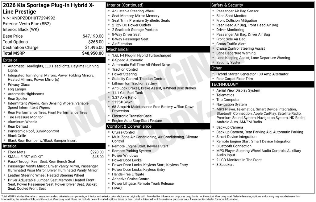 Certified Used 2026 Blue Kia X-Line Prestige image 12
