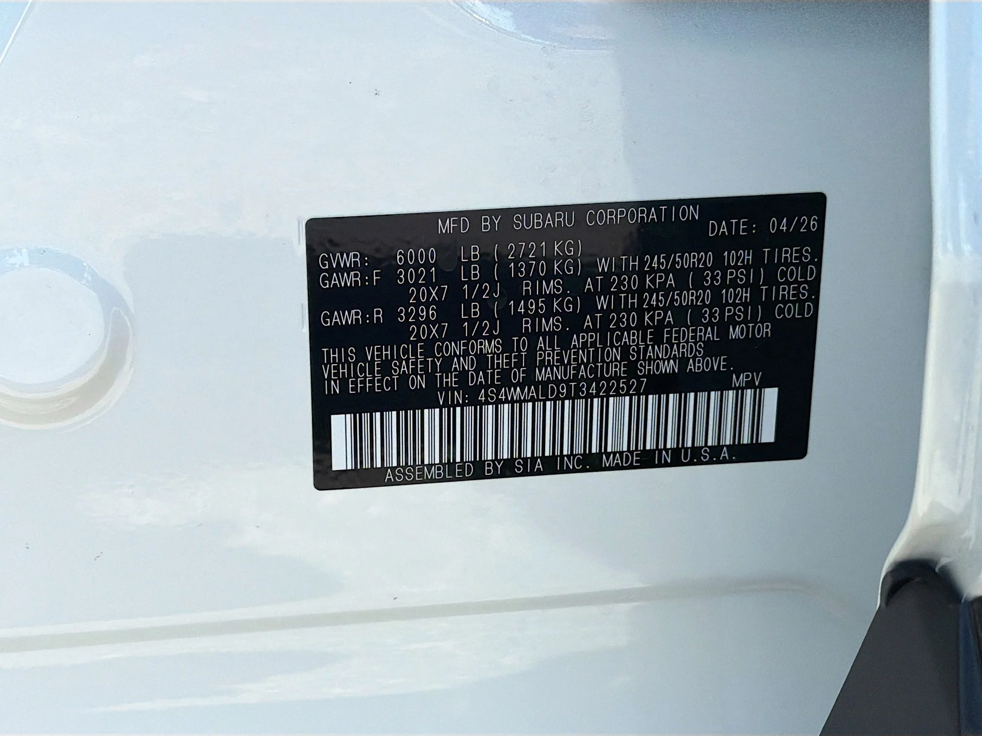 New 2026 Crystal White Pearl Subaru Onyx Edition Touring image 42