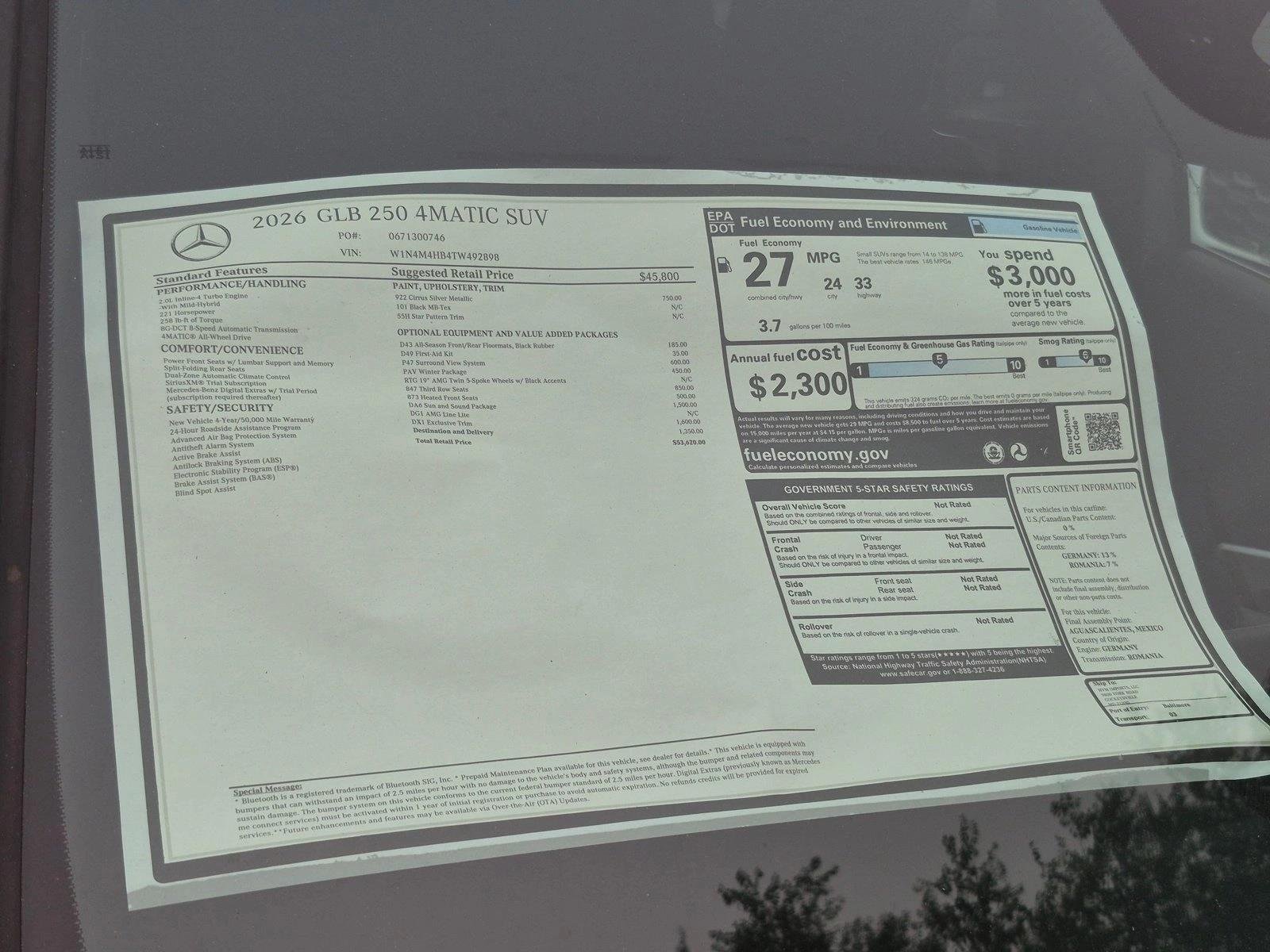 New 2026 Cirrus Silver Metallic Mercedes-Benz GLB250 image 17