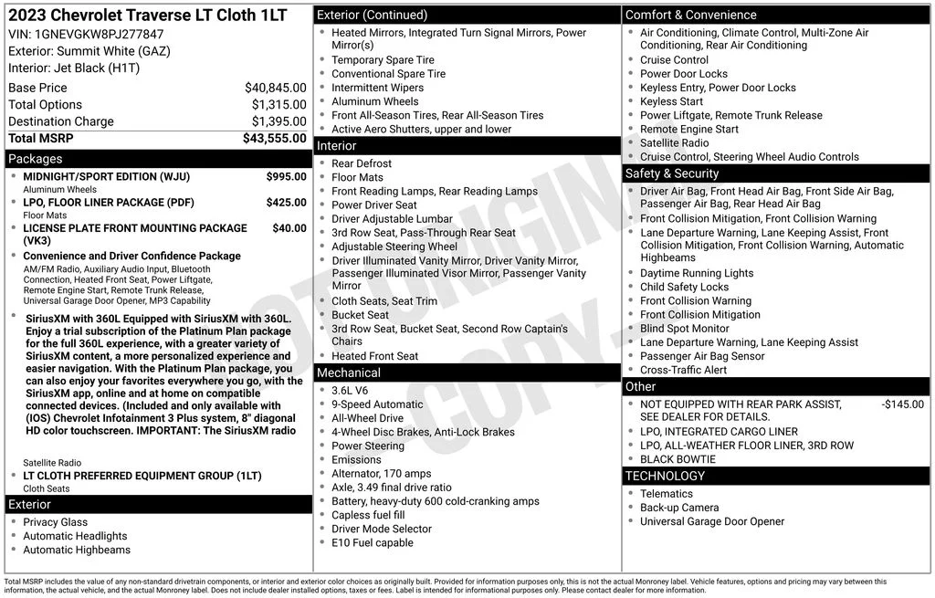 Used 2023 White Chevrolet LT image 2