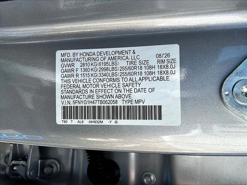 New 2026 Solar Silver Metallic Honda AWD EX-L image 21