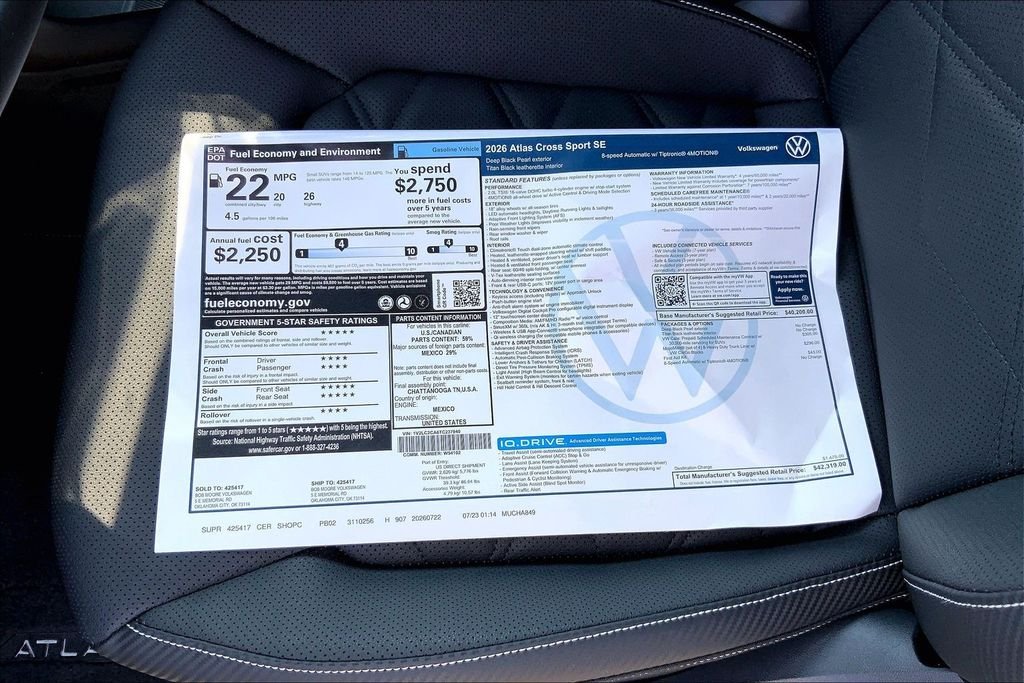 New 2026 Deep Black Pearl Volkswagen SE image 14