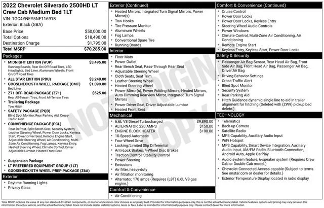Used 2022 BLACK Chevrolet LT image 1