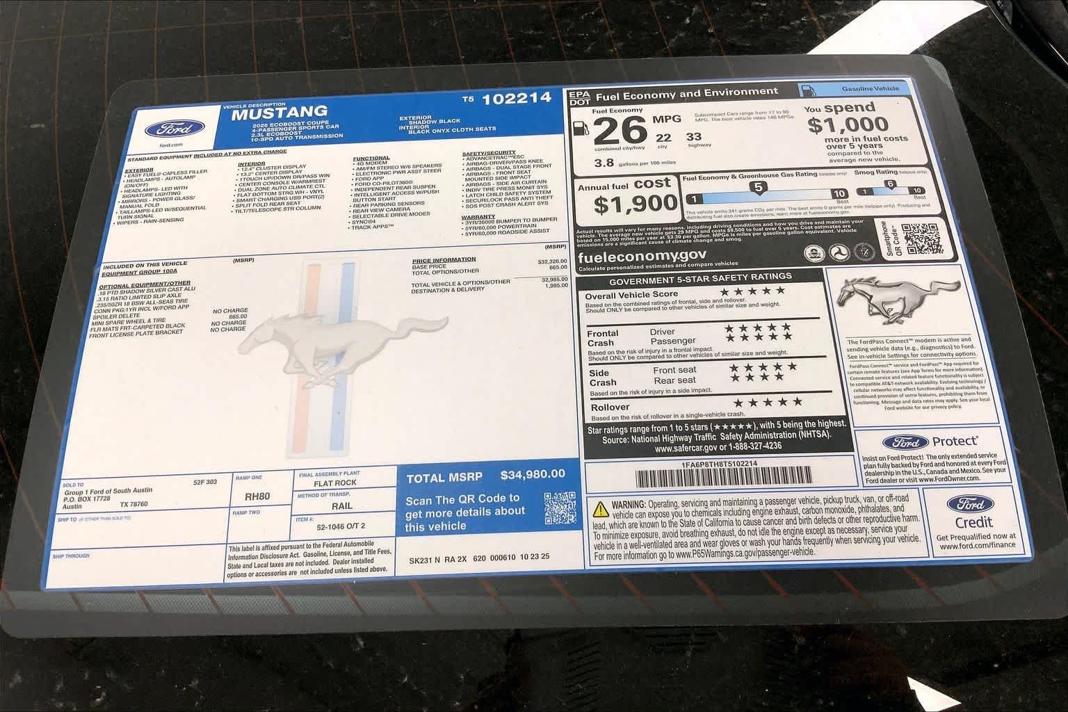 New 2026 Shadow Black Ford EcoBoost® Fastback image 21