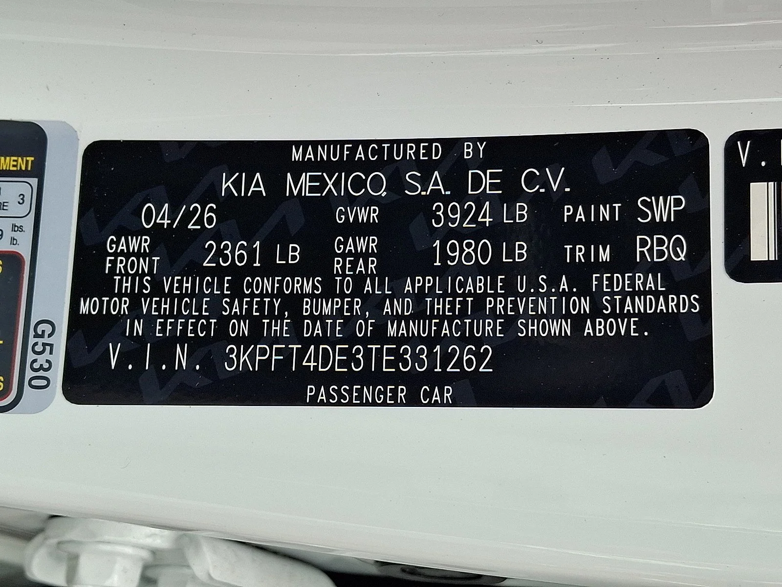 New 2026 Snow White Pearl Kia LX image 13
